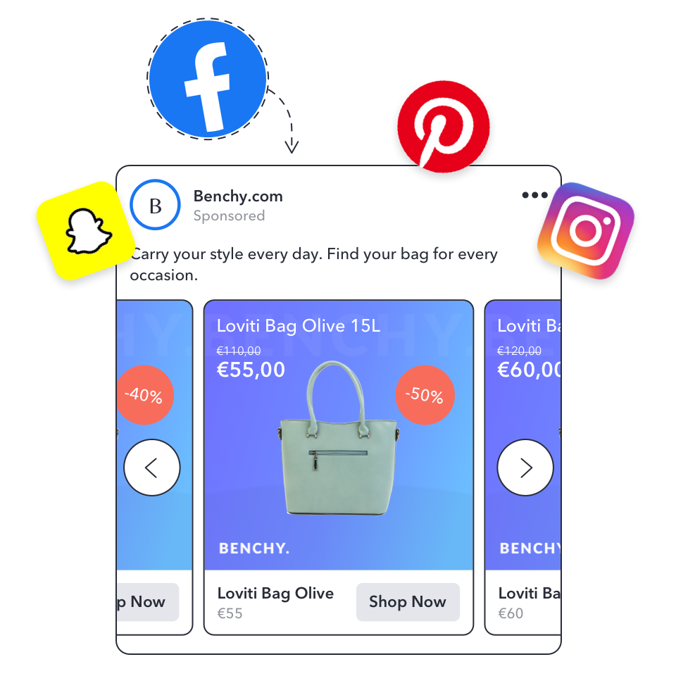 Bannerwise helps you publish custom Dynamic Product Ads across networks and supports all feed types