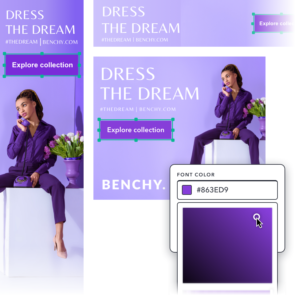 Bannerwise enables to edit all animated HTML5 ad sizes at once