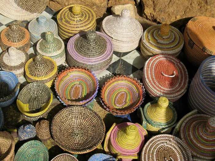 Handmade straw baskets